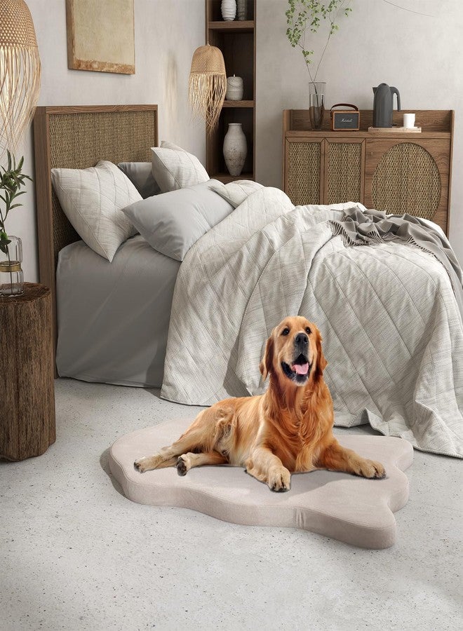 Giantex Memory Foam Dog Bed with Removable Washable Cover, Non-Slip Bottom, Egg Crate Foam Pet Sleeping Mat for Large Medium Dogs, 43 x 26 inch, Orthopedic Dog Bed Indoor Outdoor (Beige) - Image 2